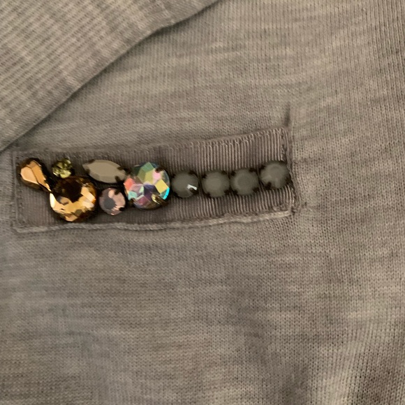 J. Crew Sweaters - Gray V neck sweater with rhinestones pockets
